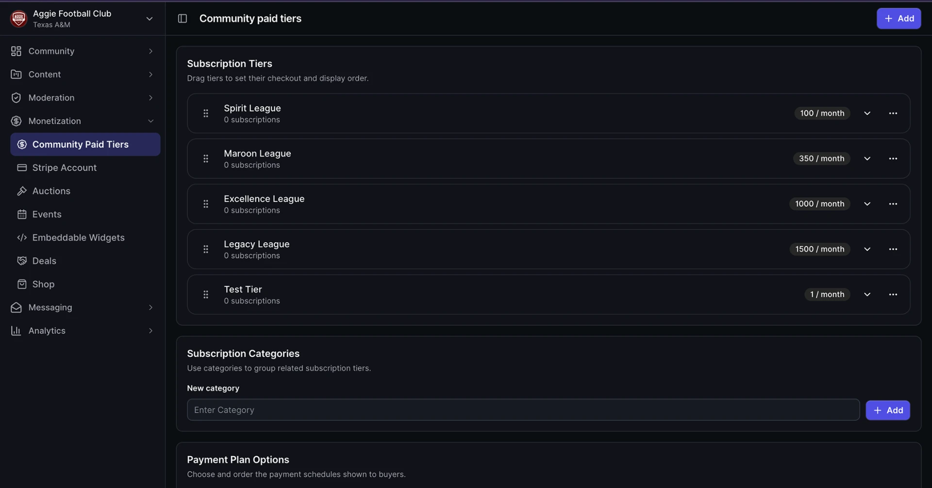 Lockerverse community paid tiers dashboard